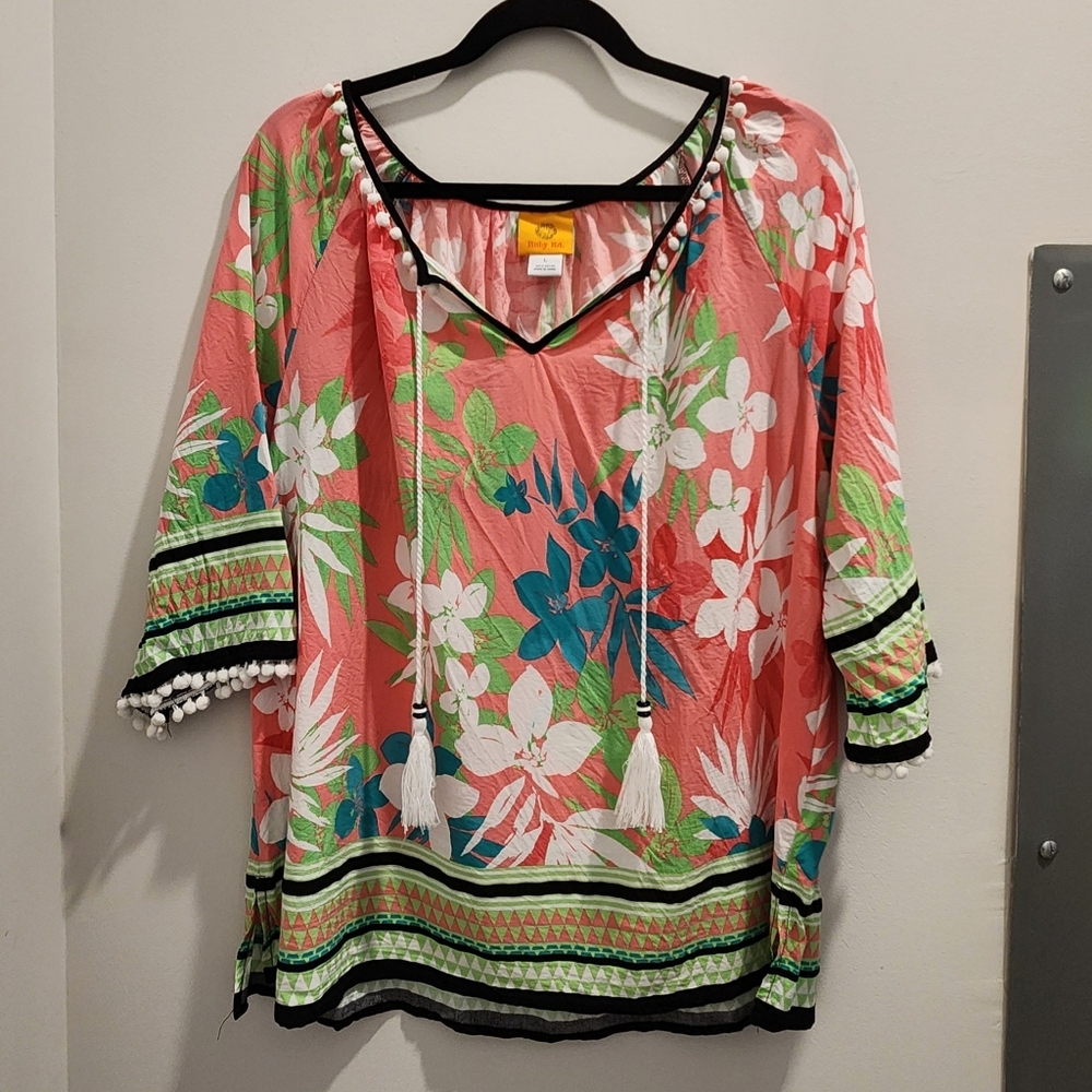 Bright Tropical Ruby Rd. Blouse - image 1